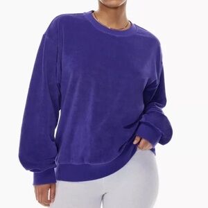 TNA purple terry crewneck